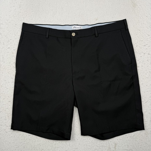 Peter Millar Other - Peter Millar Shorts Mens 38 Black Chino Golf Microfiber Stretch 9 Inseam Casual